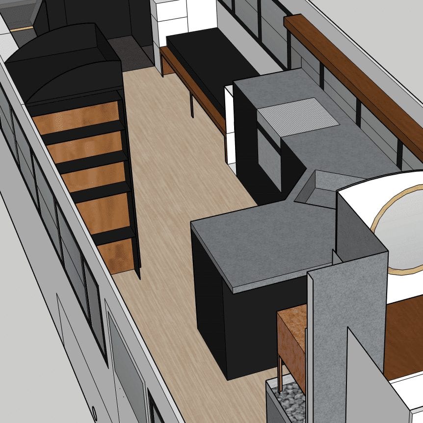 The most fun part of a skoolie build is choosing the layout. The trick is creating the space you want while paying attention to practical issues. | sincewewokeup.com | Since We Woke Up