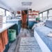 Today we're featuring the We Live on a Bus skoolie - a bus conversion with a coffee bar, plant wall, and tons of open space for this family of four. |Since We Woke Up | sincewewokeup.com