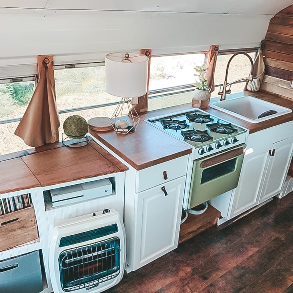 Today we're featuring the Sloth High Five skoolie - a bus conversion with that lives up to the motto, "Adventure is out there!" | Since We Woke Up | sincewewokeup.com