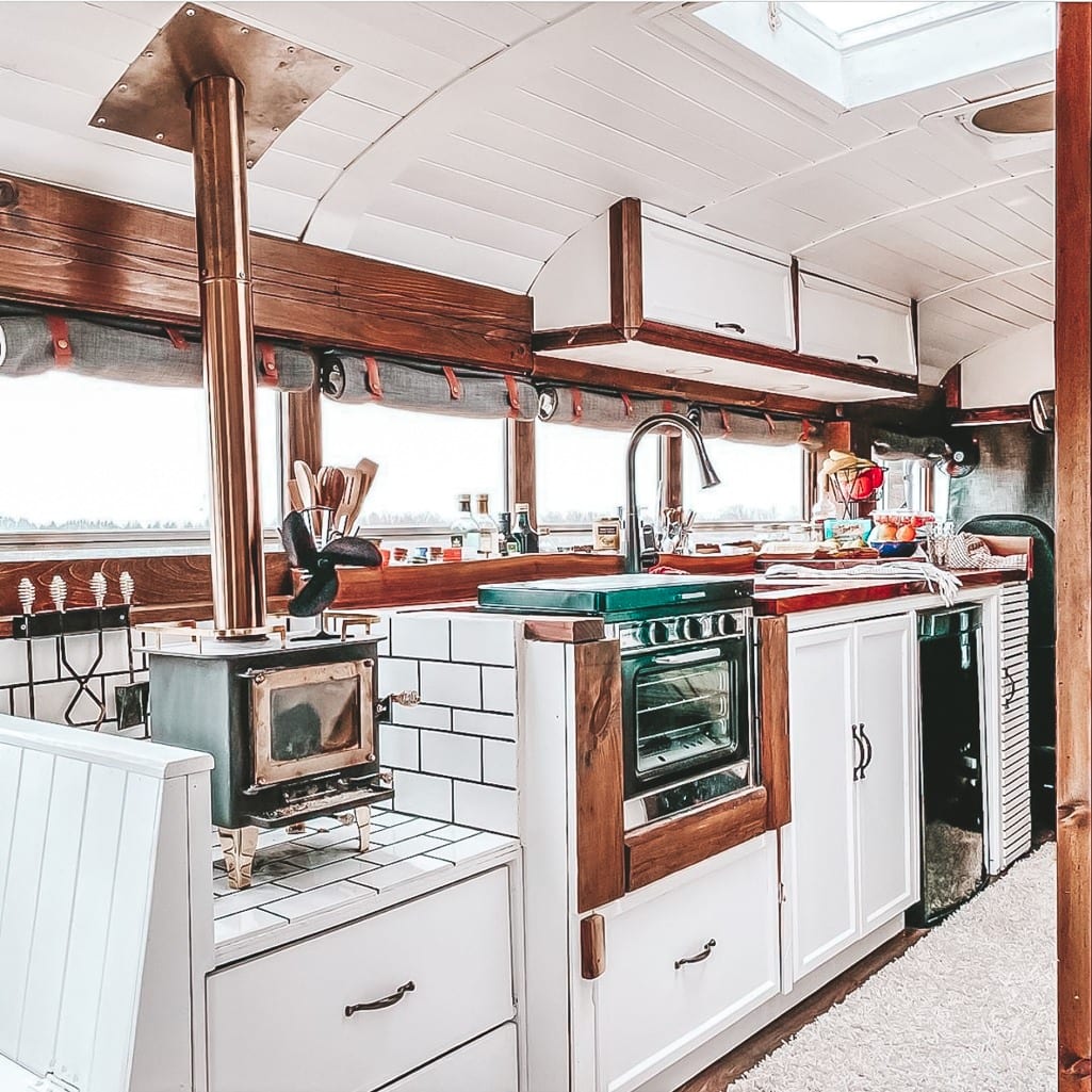 Today we're featuring the Little Gus the Bus skoolie - a short bus conversion in Canada that's cozy and warm. | Since We Woke Up | wsincewewokeup.com