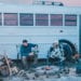 Living in a skoolie in the winter isn't just doable, it can be downright fun and cozy! Click here to learn our best winter RV tips! | www.sincewewokeup.com | Since We Woke Up