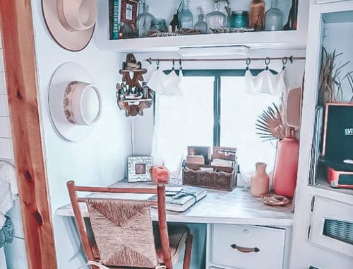 Today we're featuring our first renovated RV - a boho beachy cottage on wheels by Shelby Adrift. You won't believe this RV renovation! | Since We Woke Up | www.sincewewokeup.com